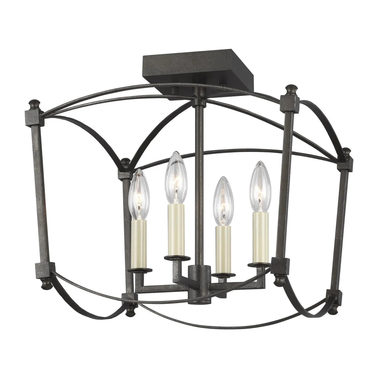 Visual Comfort Studio Four Light Semi-Flush Mount Low Ceiling Lights sale