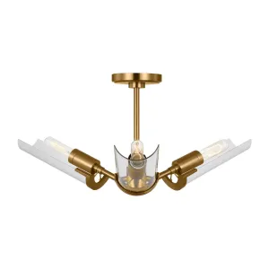 Visual Comfort Studio Three Light Flush Mount Low Ceiling Lights sale