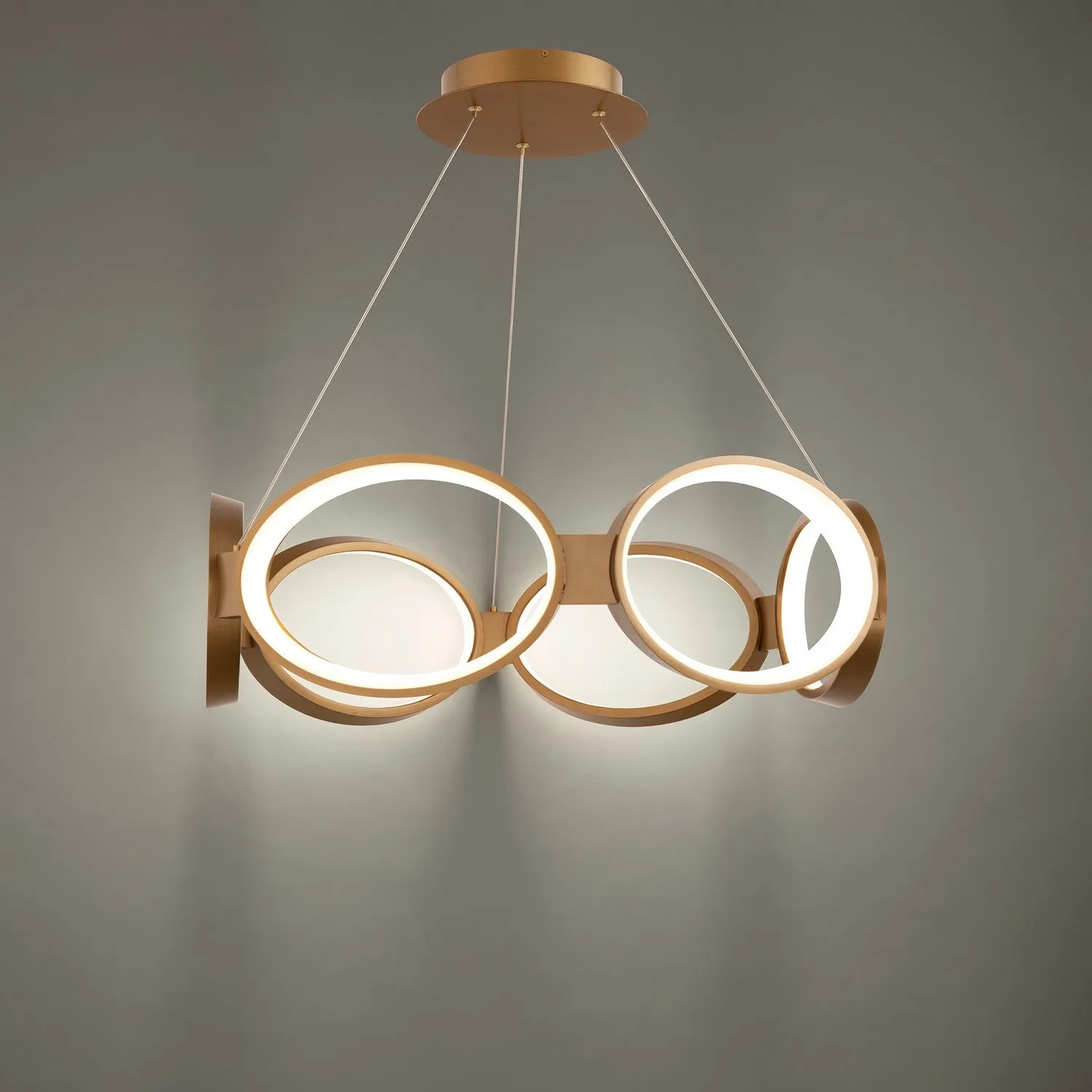 WAC Solitaire PD-21324-AB Chandelier Light - Aged Brass Chandeliers free shipping online