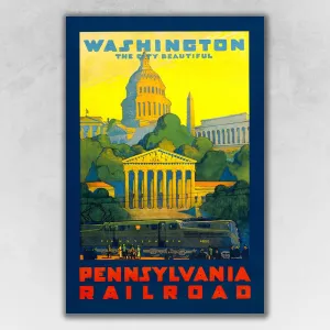 Washington DC Vintage Travel Unframed Print Wall Art Decorative Accessories low price
