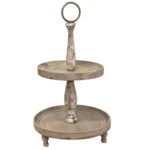 Weathered Two-Tiered Tray Decorative Accessories last chance deals
