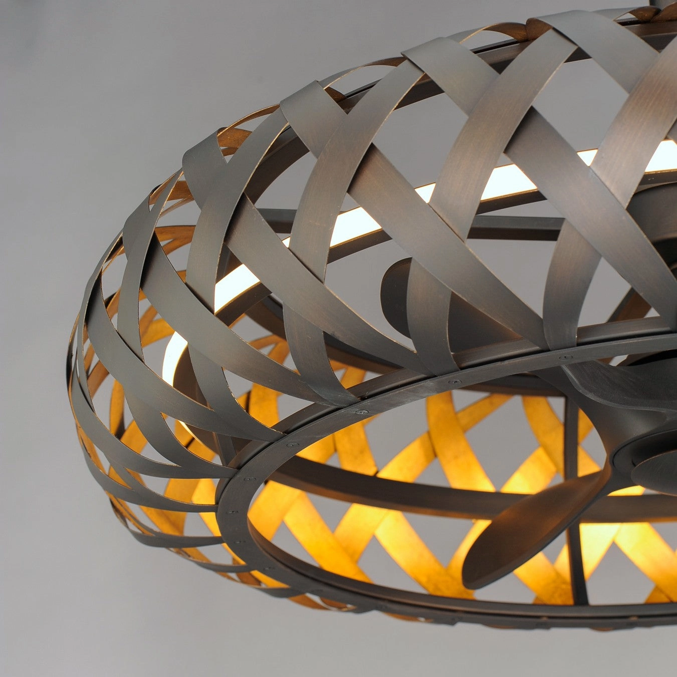 Weave LED Fandelight Bronze Gilt / Gold Small Room Fans sale