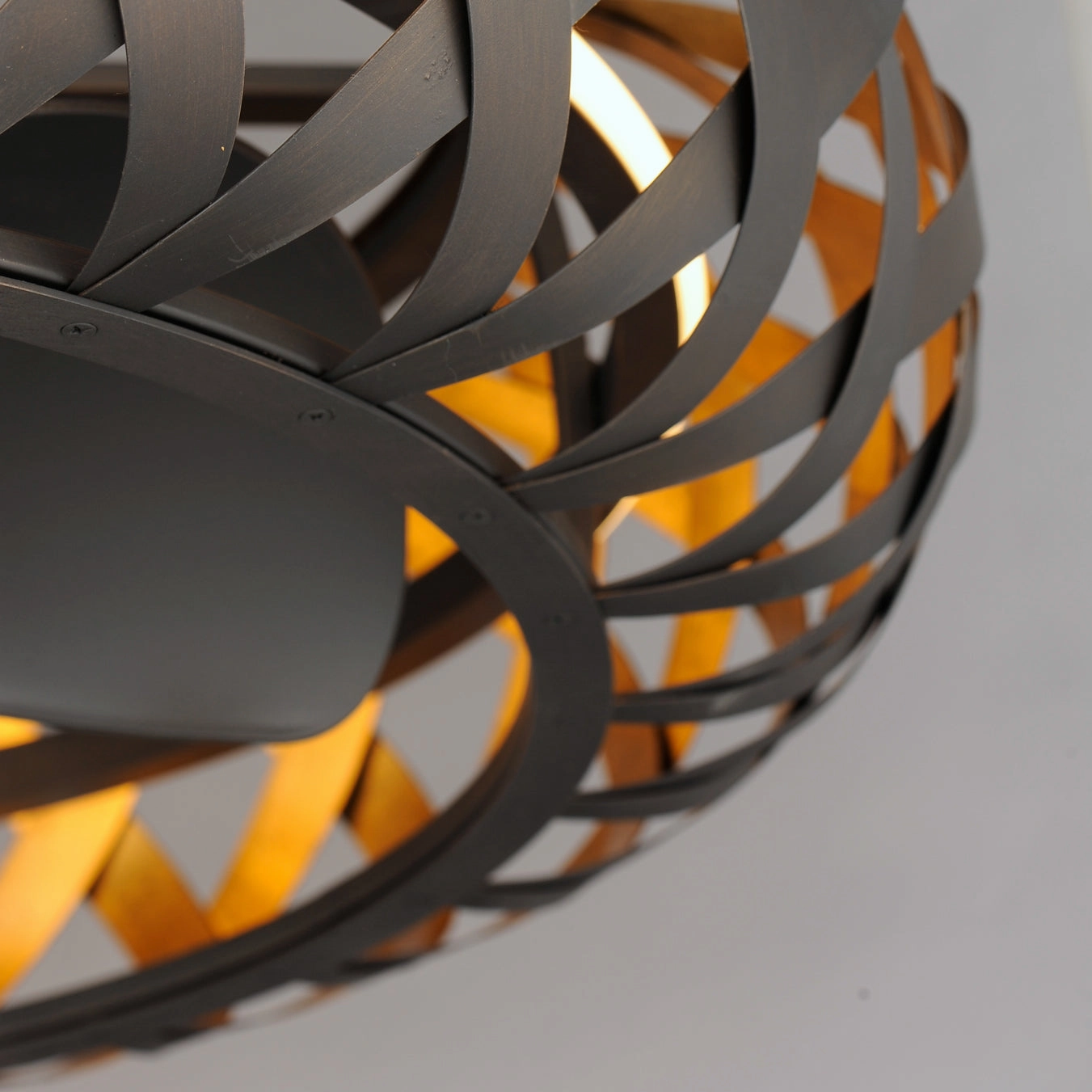 Weave LED Fandelight Bronze Gilt / Gold Small Room Fans sale