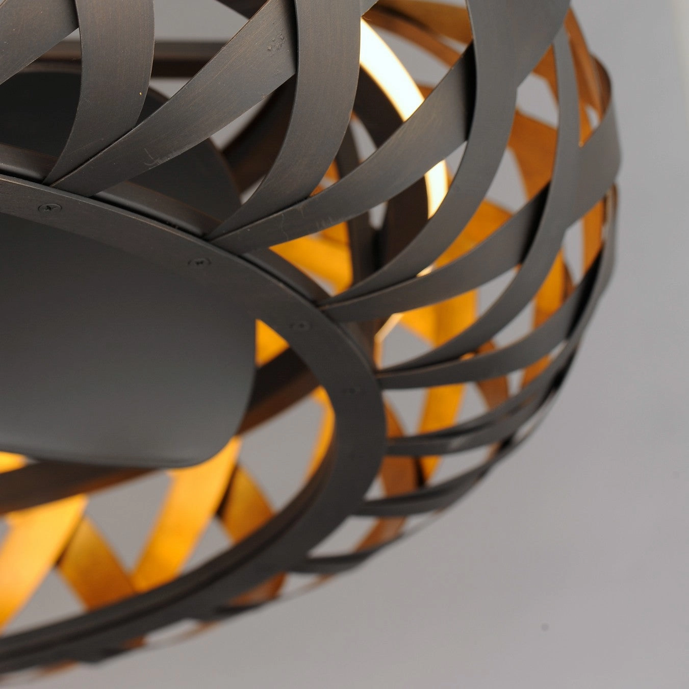 Weave LED Fandelight Bronze Gilt / Gold Small Room Fans sale
