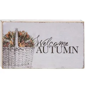 Welcome Autumn Block 2 asstd. Cheap Holiday Home Decor