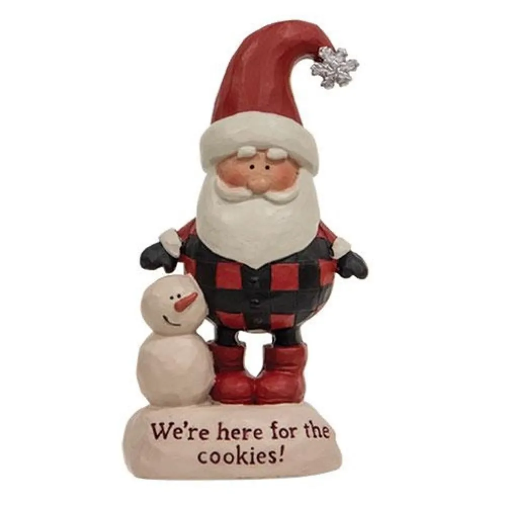 We're Here For the Cookies Resin Santa w/Snowman Decorative Accessories low price