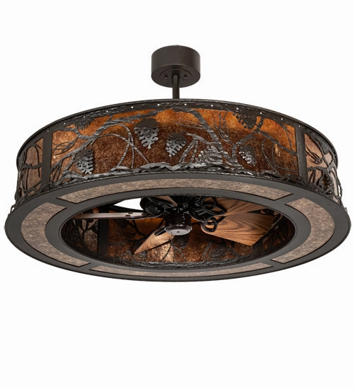 Whispering Pines Eight Light Chandel-Air Fandeliers at discount prices