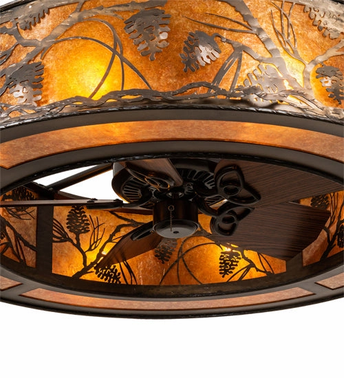 Whispering Pines Eight Light Chandel-Air Fandeliers at discount prices