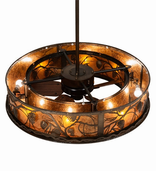 Whispering Pines Eight Light Chandel-Air Fandeliers at discount prices