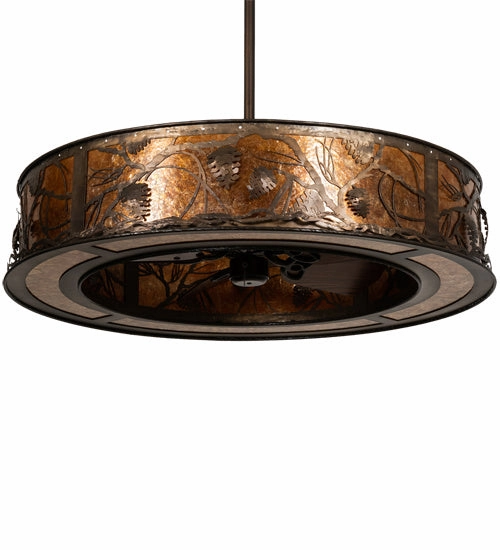 Whispering Pines Eight Light Chandel-Air Fandeliers at discount prices