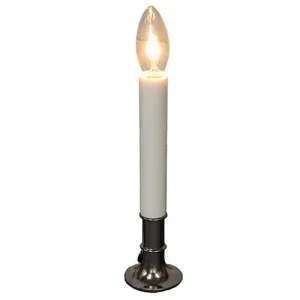 White Electric Candle Lamp on Pewter  Base 7" Decorative Accessories last chance deals