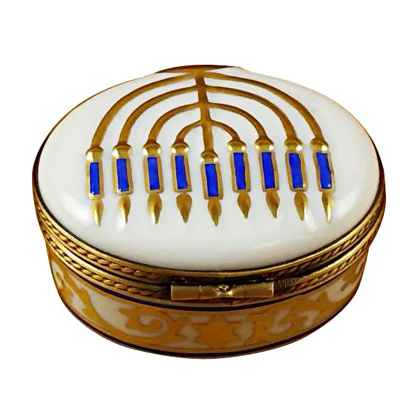 White Menorah Limoges Limoges Boxes collectors shop