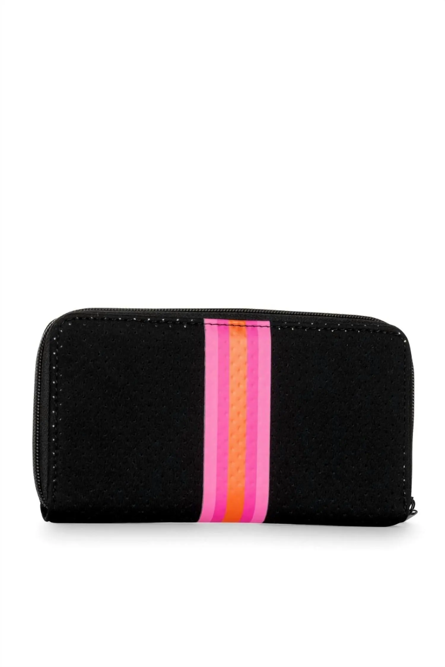 Women's Cash Rave Wallet In Black/ Multi Pink & Orange Stripes