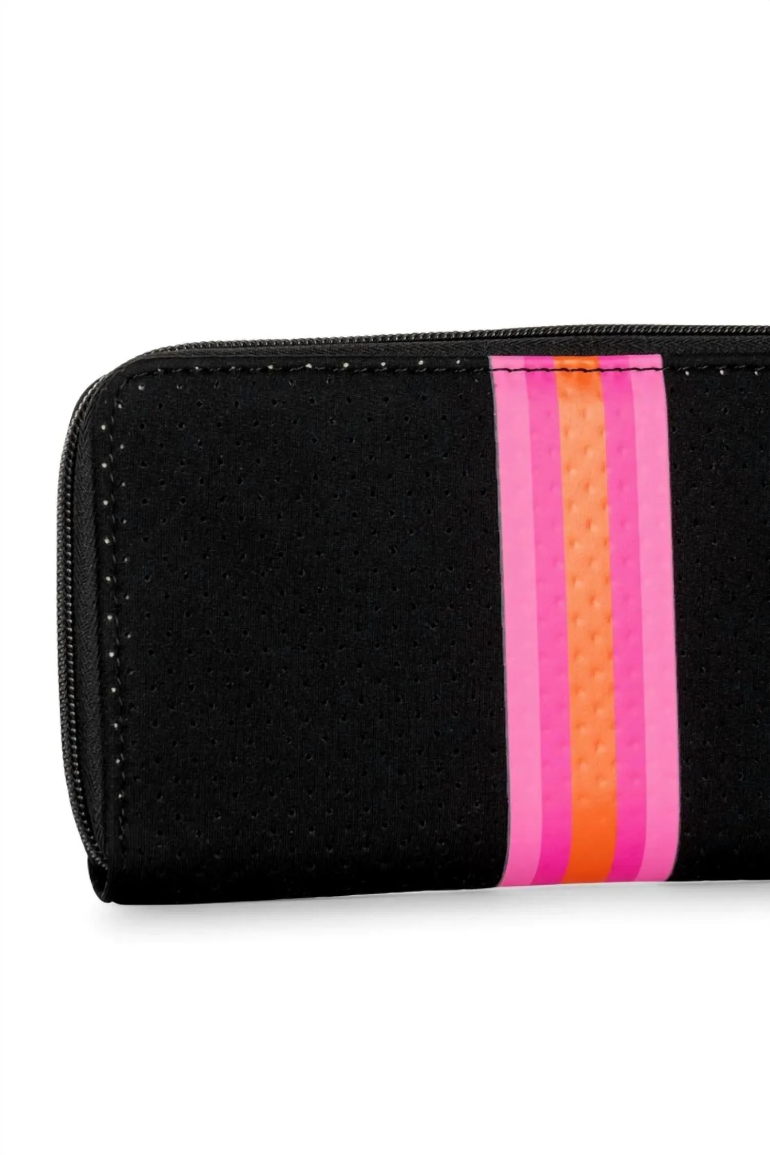 Women's Cash Rave Wallet In Black/ Multi Pink & Orange Stripes