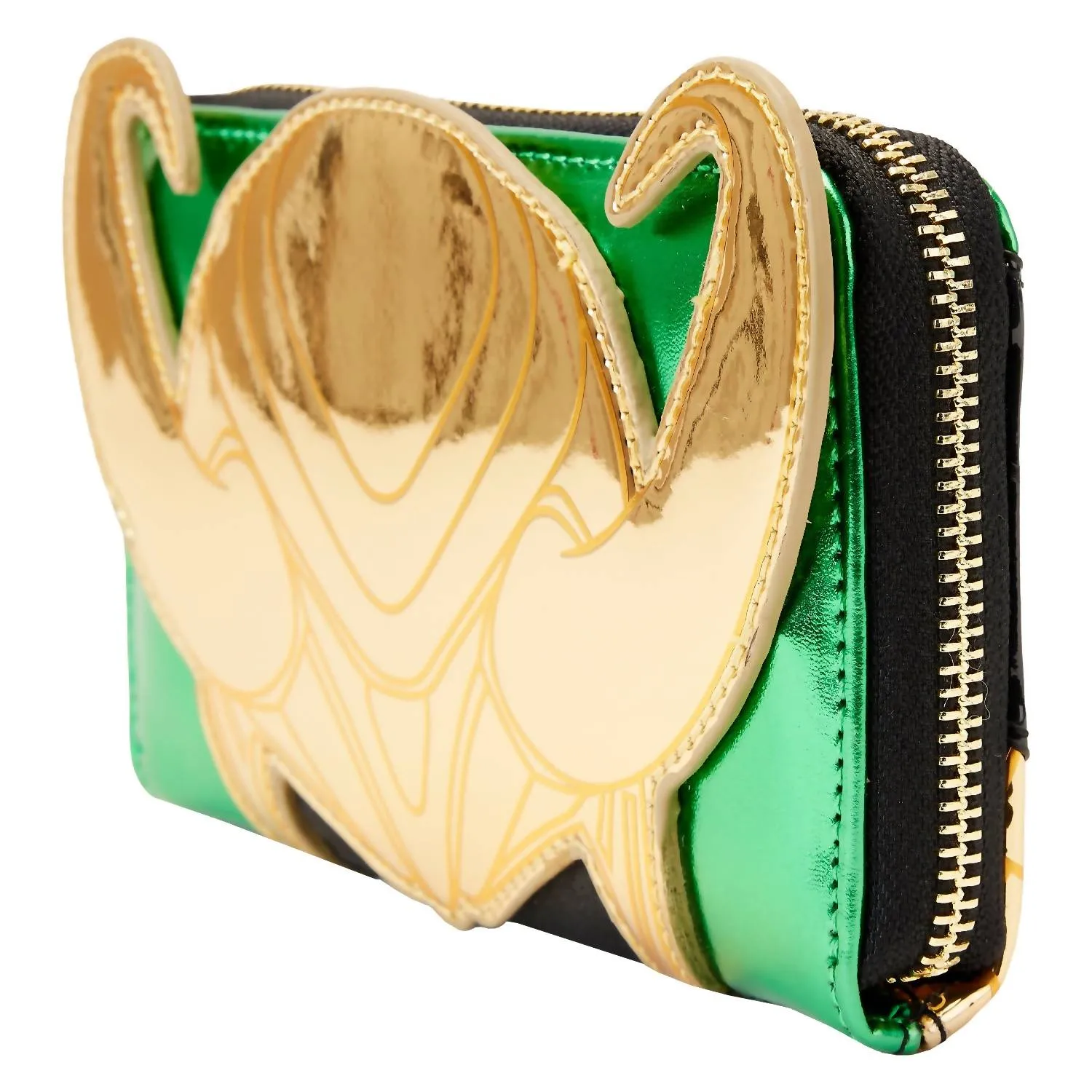 Women's Marvel Shine Loki Zip Around Wallet In Green