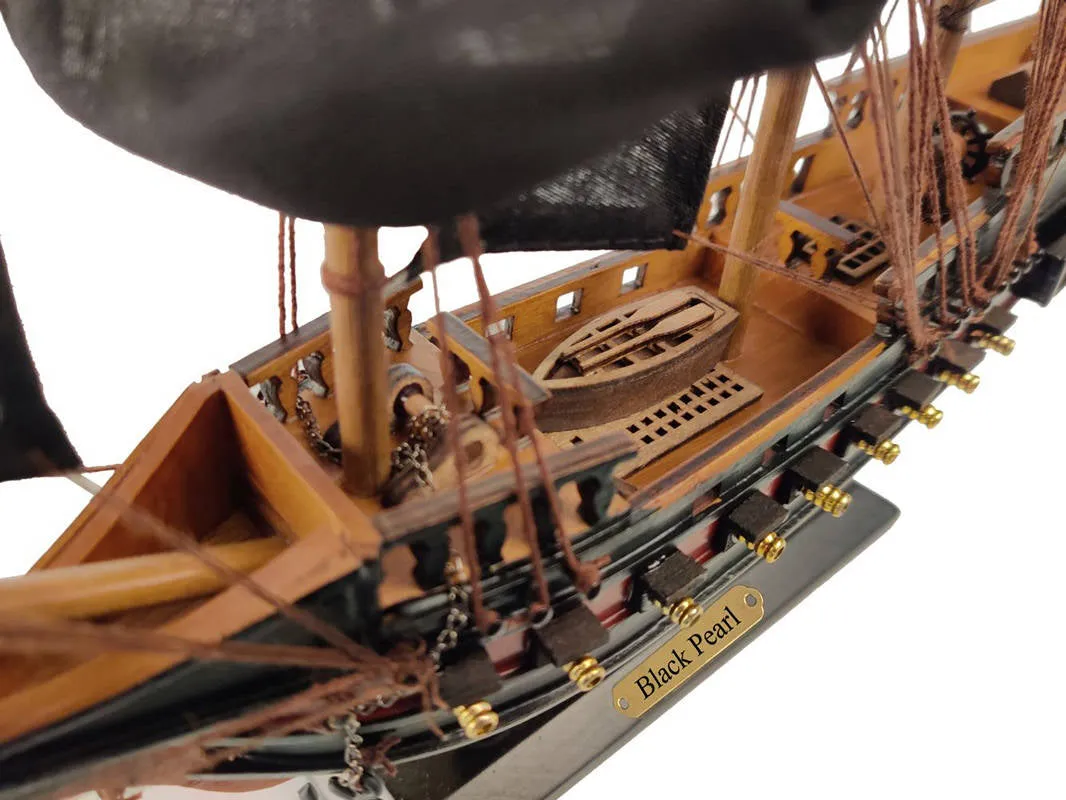 Wooden Black Pearl Black Sails Limited Model Pirate Ship 15"