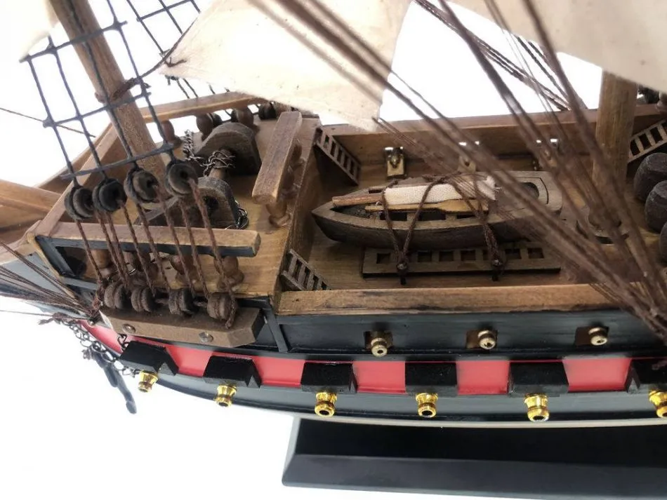 Wooden Captain Hook's Jolly Roger from Peter Pan White Sails Limited Model Pirate Ship 26"
