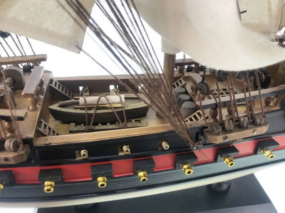 Wooden Captain Hook's Jolly Roger from Peter Pan White Sails Limited Model Pirate Ship 26"