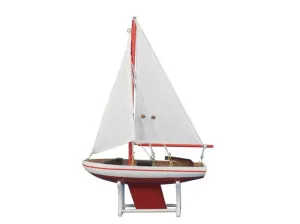 Wooden Decorative Sailboat 12" - Red Sailboat Model Decorative Accessories trending offers