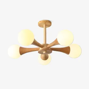 Wooden Nera Chandelier Discount Lighting for Bedrooms