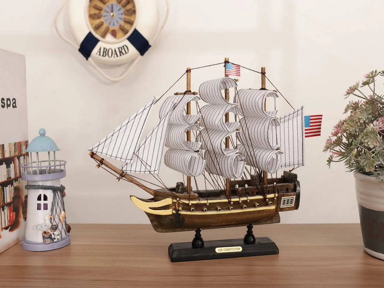 Wooden USS Constitution Tall Ship Model 12"