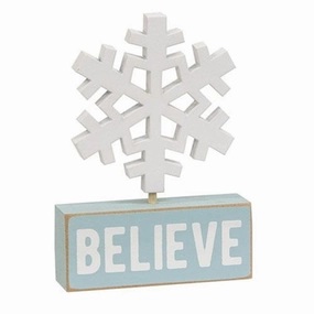Wooden Snowflake on Believe Block Decorative Accessories outlet price
