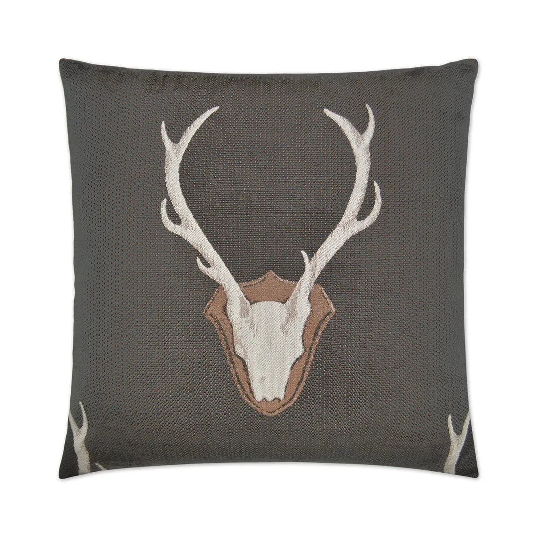 Woodland Buck Pillow, Gray Throw Pillows Cozy Upgrade