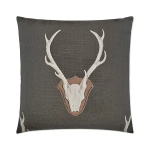 Woodland Buck Pillow, Gray Throw Pillows Cozy Upgrade