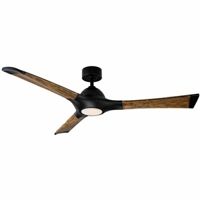 Woody 60"Ceiling Fan Matte Black/Distressed Koa Exterior Fans FANS limited time offer