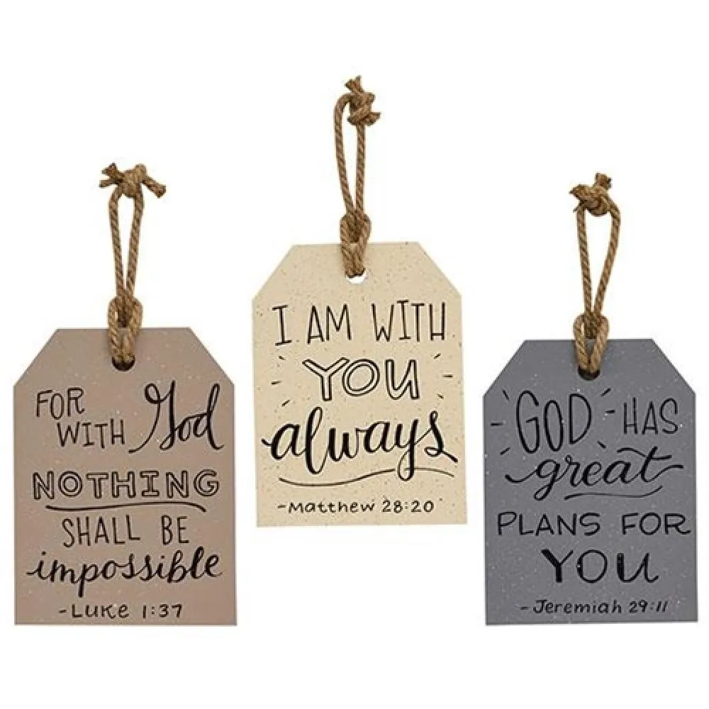 Words of Comfort Large Wooden Tag 3 Asstd.