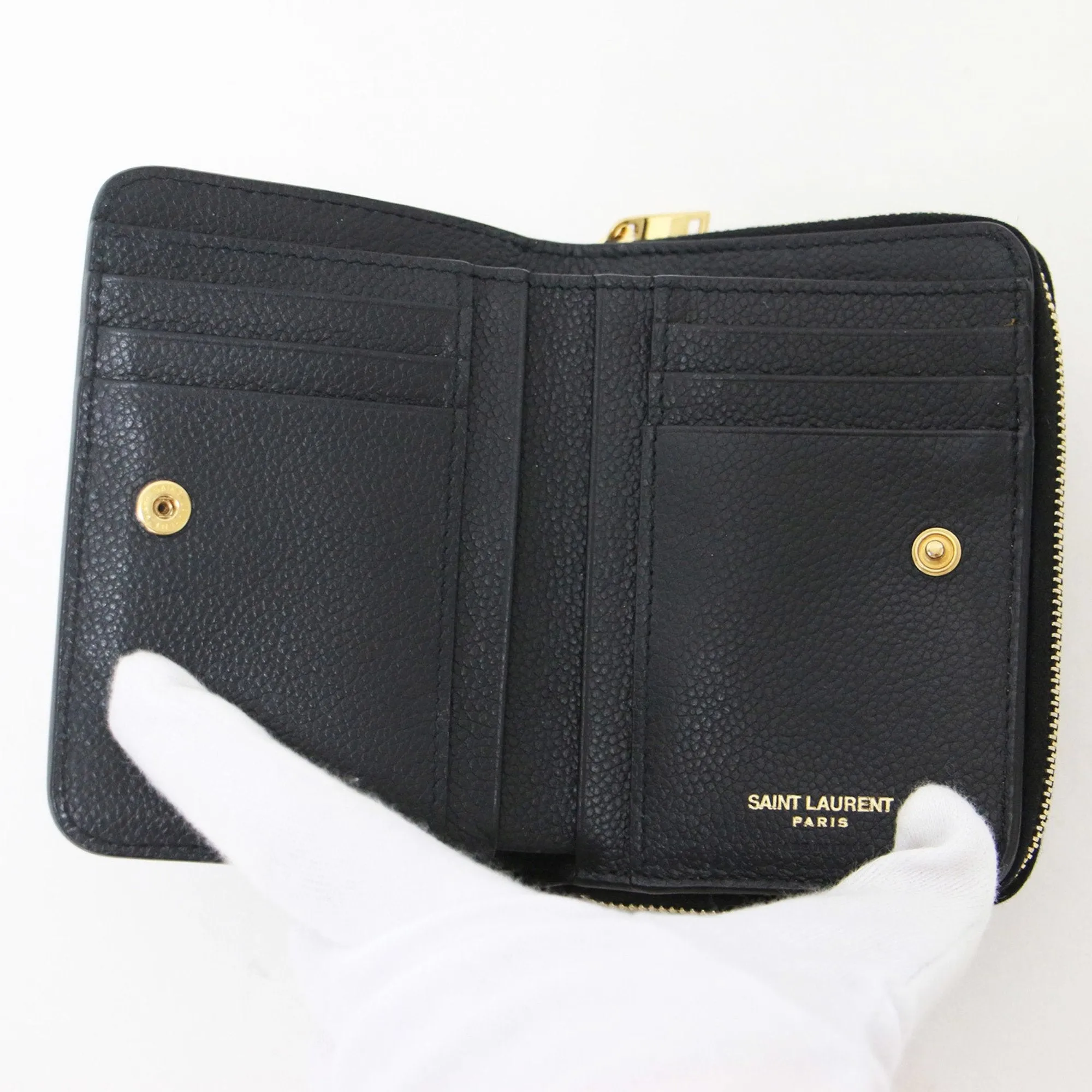 Yves Saint Laurent Leather Wallet (Bi-Fold) (Pre-Owned)