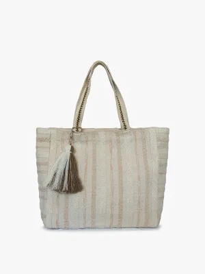 Zendaya Striped Cotton Tote